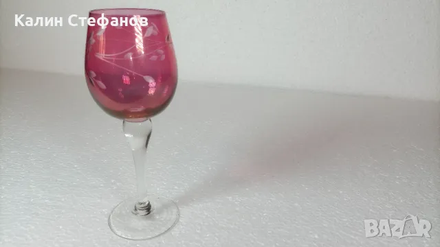 Изключително красиви чаши за вино, ракия, калиево стъкло – 7 бр, снимка 9 - Антикварни и старинни предмети - 50216270