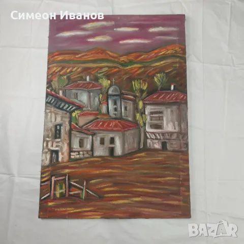 Интересна стара картина пейзаж на платно SG2006