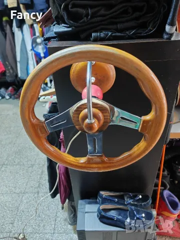 Страхотна стенна лампа - дървен волан, снимка 4 - Антикварни и старинни предмети - 49184353