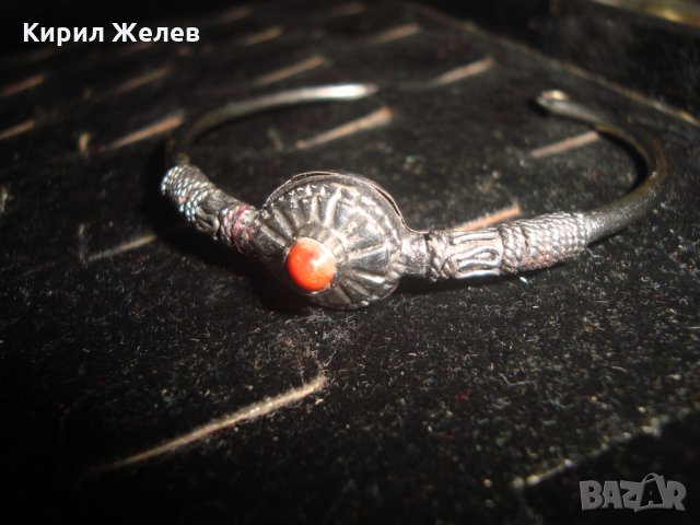 КРАСИВА ОРНАМЕНТИРАНА ПОСРЕБРЕНА ГРИВНА с КАРНЕОЛ ИЗРАБОТЕНА от БЛАГОРОДНА СТОМАНА 21857, снимка 7 - Гривни - 33153946