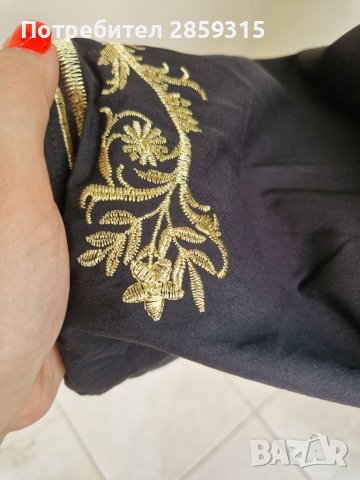 Дамска елегантна черна риза, снимка 4 - Ризи - 37630522