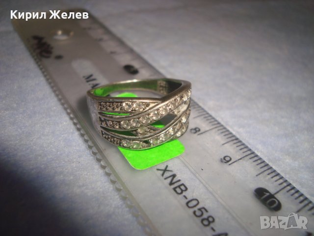 СТАР АЖУРЕН СРЕБЪРЕН СКЪПОЦЕНЕН АРТ ПРЪСТЕН СРЕБРО 925 с ФАСЕТИРАНИ ЦИРКОНИ 32514, снимка 15 - Пръстени - 38323572