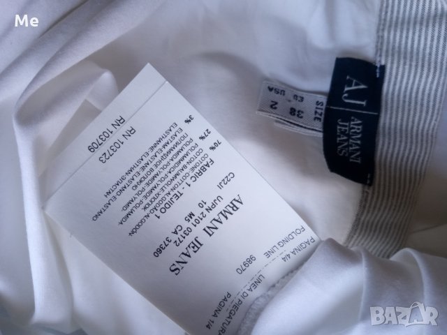 ARMANI JEANS бяла риза без ръкав размер М, снимка 4 - Ризи - 26218129