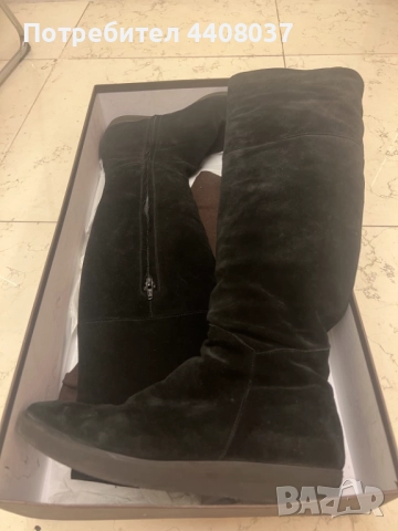 Черни Дамски Ботуши - Нови, снимка 5 - Дамски ботуши - 51905936