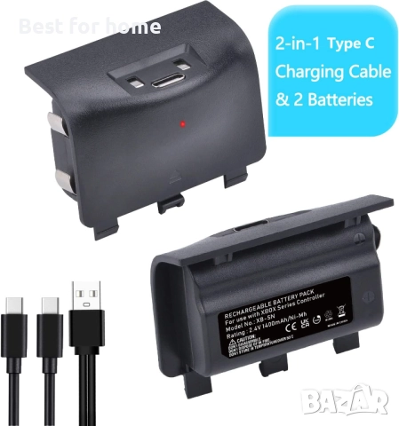 Батерии за контролер Xbox Series X|S, Pickle Power 2 броя, 1400mAh, снимка 7 - Аксесоари - 51921280
