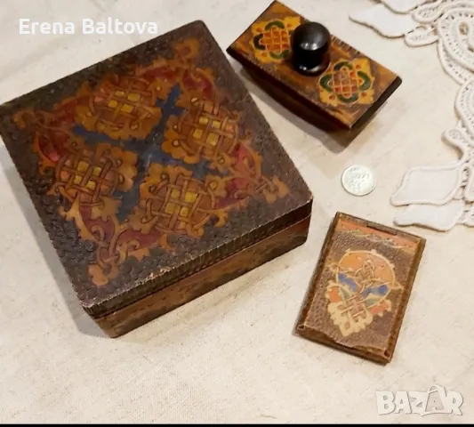 🍂🌼 Дървени Кутия с пирографии