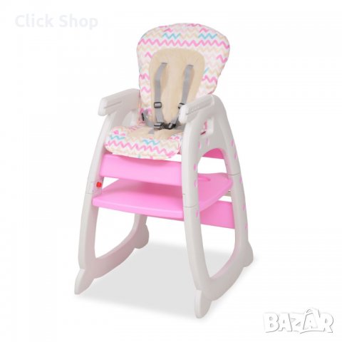 3 в 1 Столче за хранене с масичка, розово, снимка 2 - Столчета за хранене - 37753131