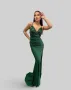 Зелена дамска дълга рокля , снимка 2