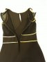 Бутикова рокля FERVENTE , черна с плътни и прозрачни сегменти /отстрани и на гърба/ + златни ивици, снимка 17