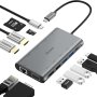 Aceele USB C хъб, 12 в 1 с 4K HDMI, VGA, LAN, PD, SD/TF, USB A & USB C, снимка 1 - Кабели и адаптери - 43581955