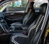 Универсален масажор масажна подложка за автомобилна седалка с дървени топчета черна, снимка 1