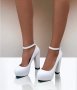  Обувки на ток - бяла кожа - FL88, снимка 2