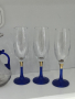 Чаши за вино синьо стъкло , снимка 2