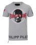 PHILIPP PLEIN 'Squeeze It' Air Force Skull Slim Fit Мъжка Тениска size L (S / M), снимка 1 - Тениски - 43808362