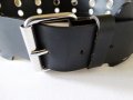 НОВ! Biker Leather Belt Made in Italy Дамски Колан Естествена Кожа Размер М (85см) , снимка 3
