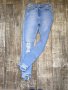 Нови дънкови дамски панталони накъсани дамски дънки светло сини еластични, снимка 3