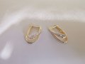 Златни обеци бяло и жълто злато , снимка 7
