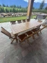 Дървен сет от градински мебели и 10 трапезни стола, снимка 3