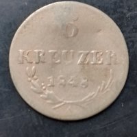 6 кройцера 1848 сребро , снимка 1 - Нумизматика и бонистика - 43279723