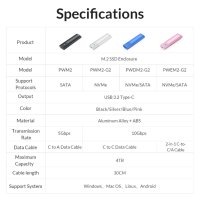 Orico външна кутия за диск Storage - Case - M.2 NGFF SATA M/B key Blue - PWM2, снимка 13 - Външни хард дискове - 43482301