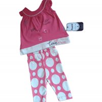 Сет от две части за бебе момиче в розово и бяло, снимка 2 - Комплекти за бебе - 37800477