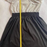 Черно-бяла рокля с точки, М размер, снимка 7 - Рокли - 27770154