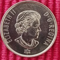 25 цента,150 години юбилей Канада,Кралица Елизабет ll. , снимка 1 - Нумизматика и бонистика - 38084004