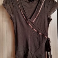 Кафява къса, прозрачна, елегантна, кафява блуза, снимка 6 - Корсети, бюстиета, топове - 39568487