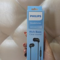 Philips слушалки с микрофон - за разговори, музика, хендсфри, hands free, снимка 1 - Слушалки и портативни колонки - 37895030