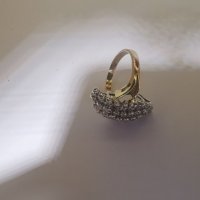 Златен пръстен с диаманти , снимка 10 - Пръстени - 28955934