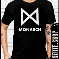 Черна тениска с щампа MONARCH LOGO, снимка 1 - Тениски - 43960131