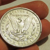 Рядък голям сребърен американски долар, морган долар, MORGAN DOLLAR, ONE DOLLAR - 1890 г., снимка 2 - Нумизматика и бонистика - 35585003