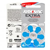 Батерии за слухов апарат Rayovac Extra  675 (PR44) Комплект 6 бр., снимка 2 - Други стоки за дома - 28289595