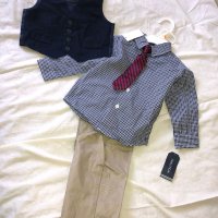 Детски костюм - риза , елек , вратовръзка и панталон, снимка 3 - Бодита за бебе - 28801144