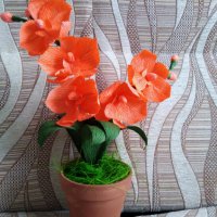 Цветя от хартия-орхидея, снимка 12 - Изкуствени цветя - 24675846