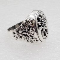 Нацистки пръстен с Еделвайс печат 835, снимка 3 - Пръстени - 37565301