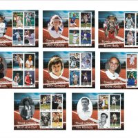 Чисти блокове Спорт Тенис легенди  2022 Тонго , снимка 1 - Филателия - 37374013