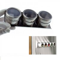 Магнитни кутийки за подправки - неръждаема стомана, снимка 1 - Аксесоари за кухня - 39245669