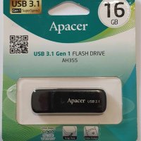 USB памет Apacer 16GB AH355 Black - USB 3.1, снимка 1 - USB Flash памети - 43266936