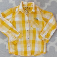 Прекрасна риза за момче в ярко жълто и бяло каре, снимка 1 - Детски ризи - 37768151