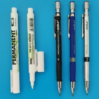 Бял перманентен маркер 1.0мм или автоматичен молив 1.0мм пиромолив , снимка 1 - Ученически пособия, канцеларски материали - 37034986