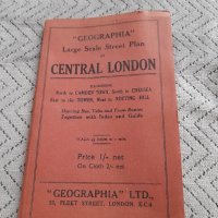 Стара карта на Централен Лондон, снимка 1 - Други ценни предмети - 44002833