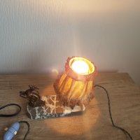 Стара малка нощна лампа мрамор и бронз, снимка 7 - Антикварни и старинни предмети - 33261848