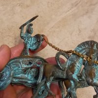 мини бронзова статуетка римска колесница , снимка 3 - Статуетки - 43906146