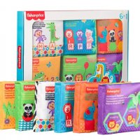 Комплект бебешки книжки от плат Fisher Price / 6 броя, снимка 1 - Образователни игри - 33242566