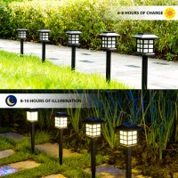 Комплект от 6 броя соларни LED лампи за двор, снимка 6 - Градинска техника - 42994704