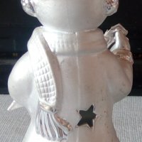 Снежен човек свещник или фенер - 15 см, снимка 2 - Статуетки - 33601126