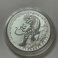 Сребро 1 oz Тигър - остр. Ниуе 2022, снимка 3 - Нумизматика и бонистика - 40706186