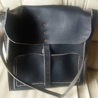 Антикварна кожена чанта, снимка 1 - Антикварни и старинни предмети - 36686894