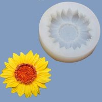 Слънчоглед слънчогледово едро цвете силиконов молд форма фондан сапун свещ гипс восък декор, снимка 2 - Форми - 43493054